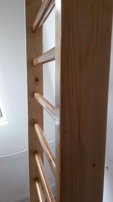 Spalier gimnastica pentru copii 150 x 70 cm, 7 trepte, lacuit