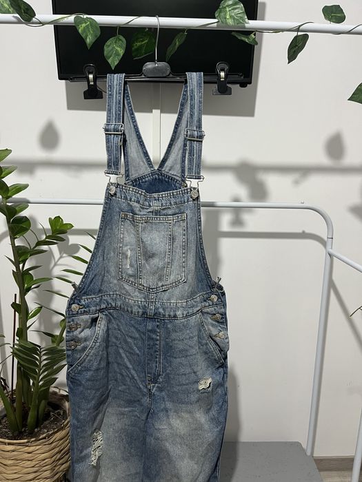 Salopetă lungă din denim H&M mărimea 40