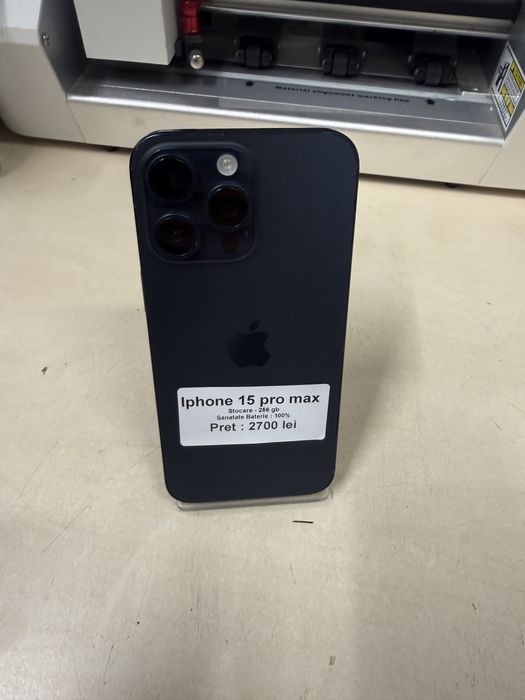 Iphone 15 pro max / 128 gb / 100% baterie / garantie/ LA REDUCERE