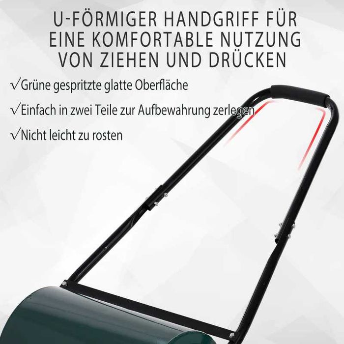 Градински валяк Outsunny с U-образна дръжка, диаметър 31 см