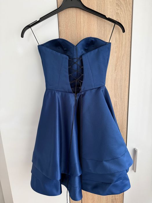 Синя къса рокля S размер