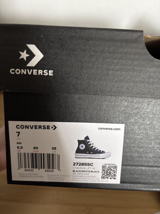 Converse Chuck Taylor All Star Eva Lift High Black, 40, noi