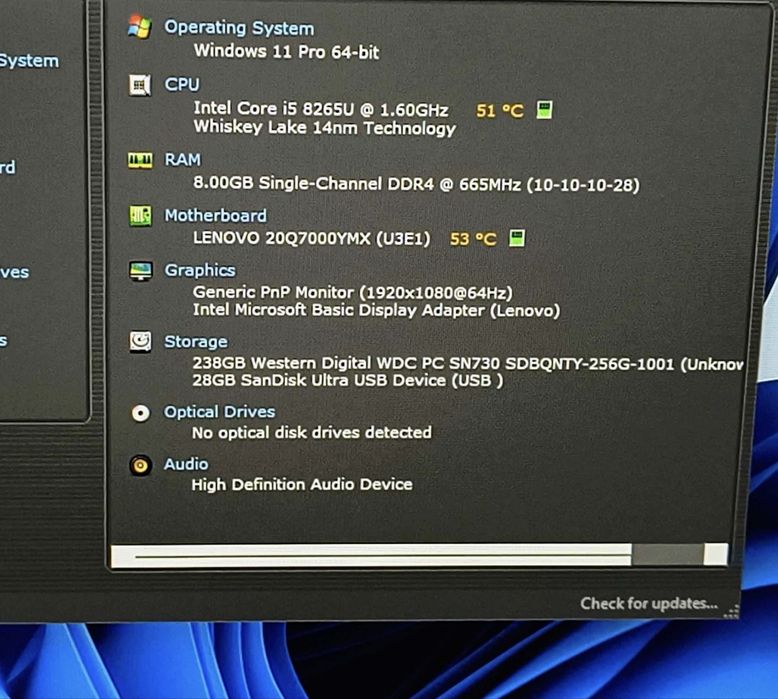 Laptop Lenovo ThinkPad L590 - intel core i5 gen 8 - 8 Gb ram - 256