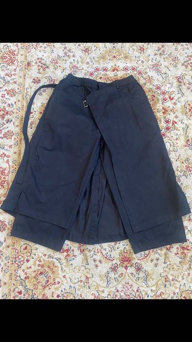 Кюлоты -юбка, хлопок, черный