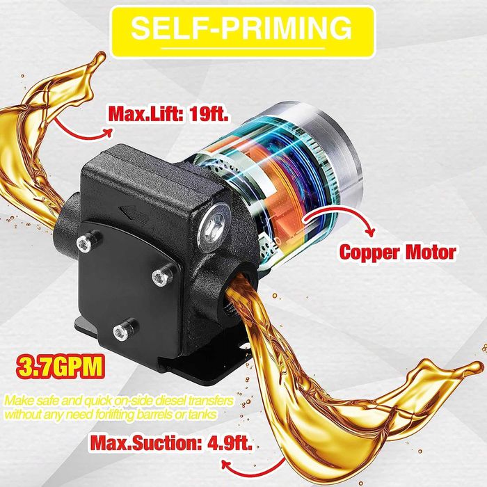 Pompa transfer benzina,motorina ,ulei mineral kerosen tensiune 12v