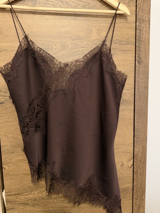 Сатенен потник  на ZARA с дантела