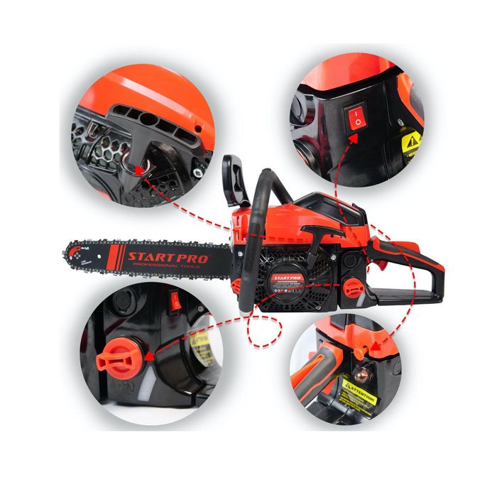 Drujbă benzină STARTPRO, profesională, pornire ușoară, GARANTIE 3 ANI