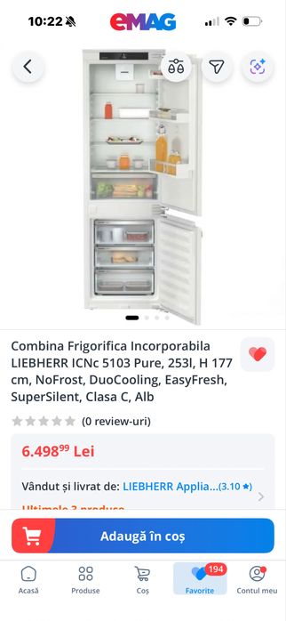 Liebherr ICNc 5103 combina frigorifica incorporabila  - 50% reducere