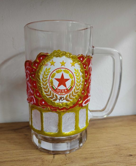 Ръчно декорирани бирени халби ЦСКА – уникален подарък