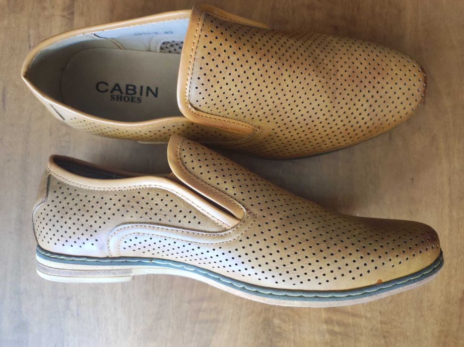 2 Pantofi usori de vara perforati Cabin bej / camel mar. 40 din piele eco, confortabili, noi