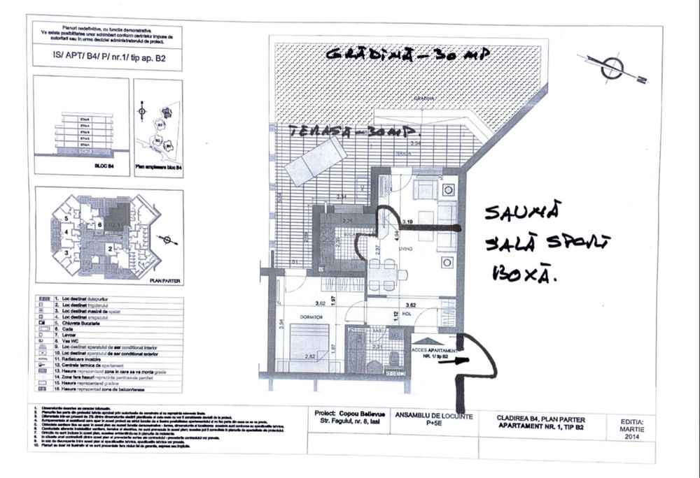 apartament 3 camere+grădină+boxa+gym/saună+ parcare-Copou/Bellevue
