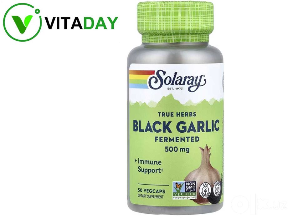 Solaray Black Garlic черный чеснок 50 вегетарианских капсул
