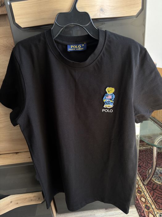 Tricou negru Polo Ralph Lauren, din bumbac 100%, logo brodat pe partea din fata, nou fara eticheta, masura M