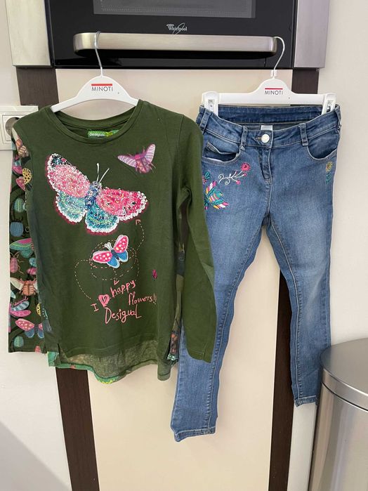 2 уникални рокли, блуза и дънки на Десигуал / Desigual ,122-128 см.