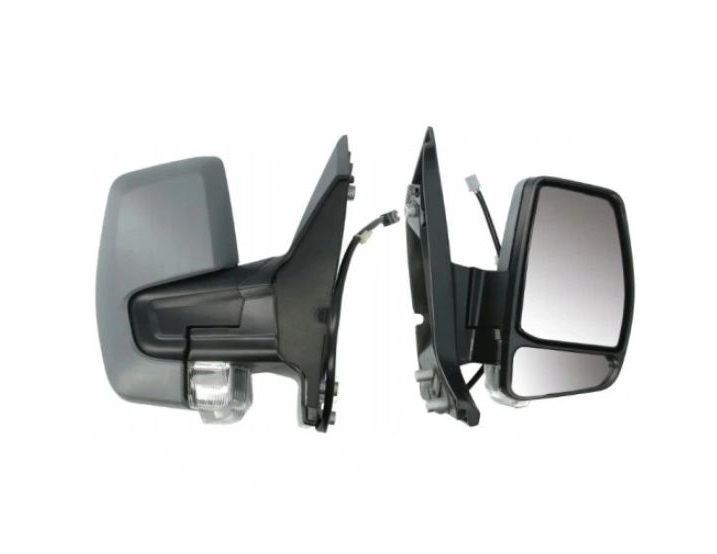 Oglinda usa exterioara Ford Transit/Tourneo Custom, 03.2013-08.2017, View Max, partea dreapta, reglare electrica; carcasa grunduita; incalzit; sticla convexa; geam cromat; 6 pini; cu semnalizare