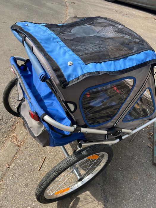 Trailer remorcă bicicletă pliabilă pentru copii, cu suspensie