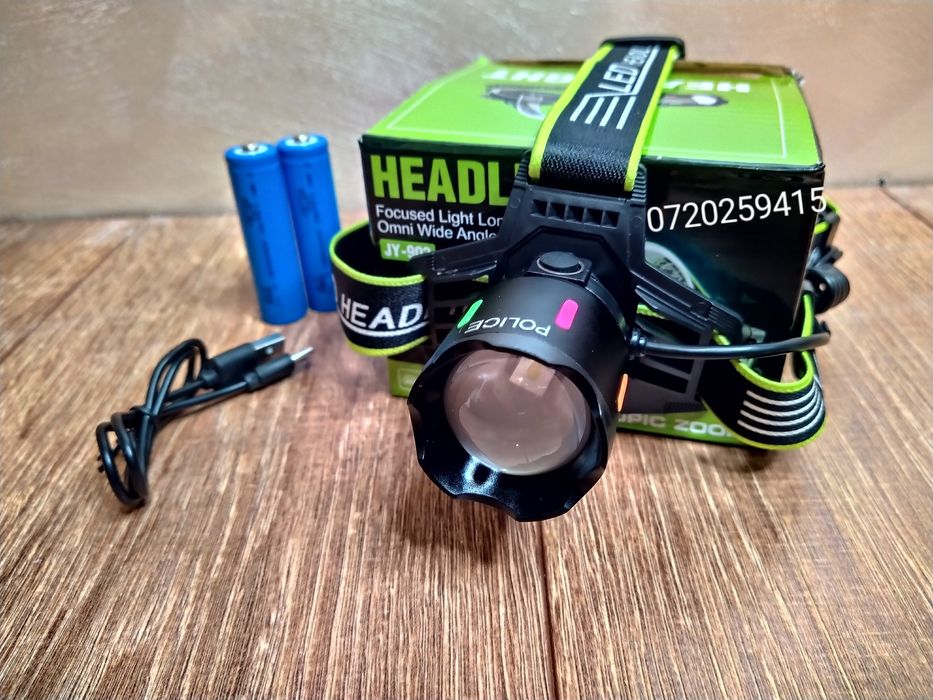 Lanterna Frontala POLICE cu Led Laser PM10, Pescuit, Camping