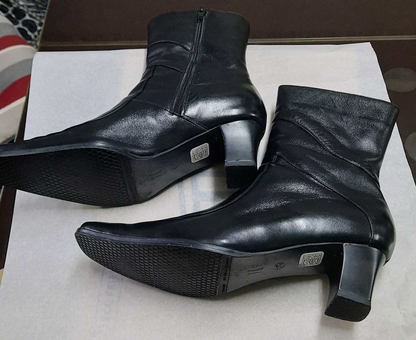 Cizme damă scurte, din piele naturală