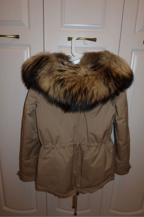 Налична дамска парка/дамско палто с естествен косъм ХС размер