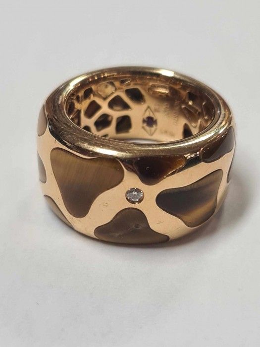 Set 3 piese Roberto Coin din aur galben 18k, cu diamante si rubine