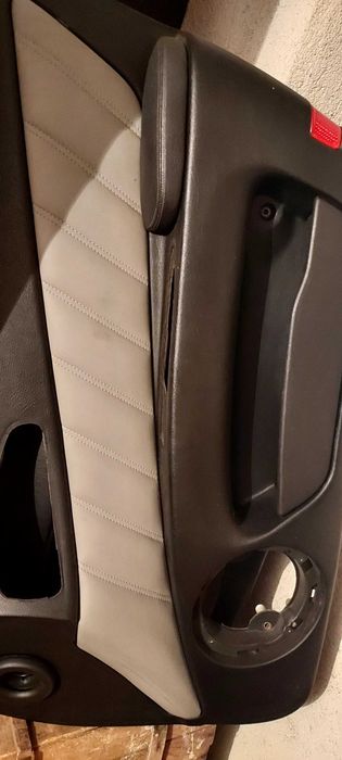 Кори за врати, сива и черна кожа от Алфа ромео 166 - комплект 4бр.