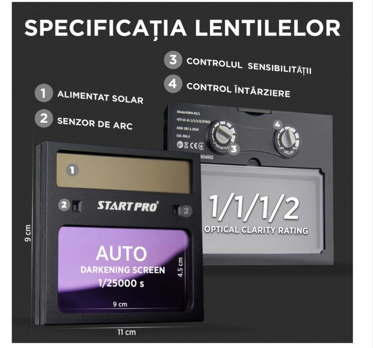 Mască de Sudură Automată START PRO SWH-93/1 (Chameleon) – NOUĂ