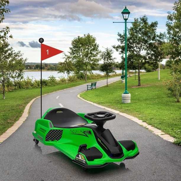 Kart electric Kinderauto BJSX2328 180W 24V cu CASCA, Genuchiere Green