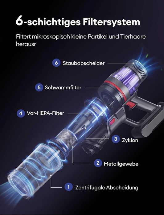 Вертикална безжична прахосмукачка Ultenic U16 Flex  550W, 50000Pa