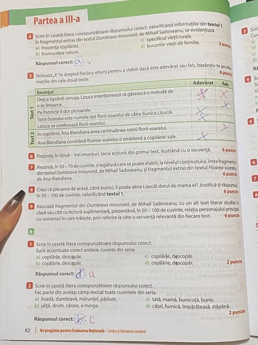 Culegere “Ne pregătim pentru Evaluarea Națională” română