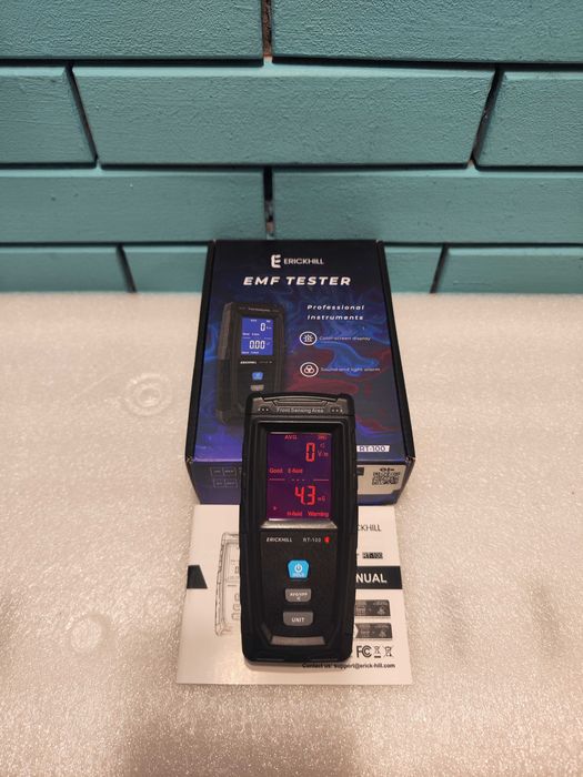 ERICKHILL дигитален EMF детектор с LCD и презареждаема батерия