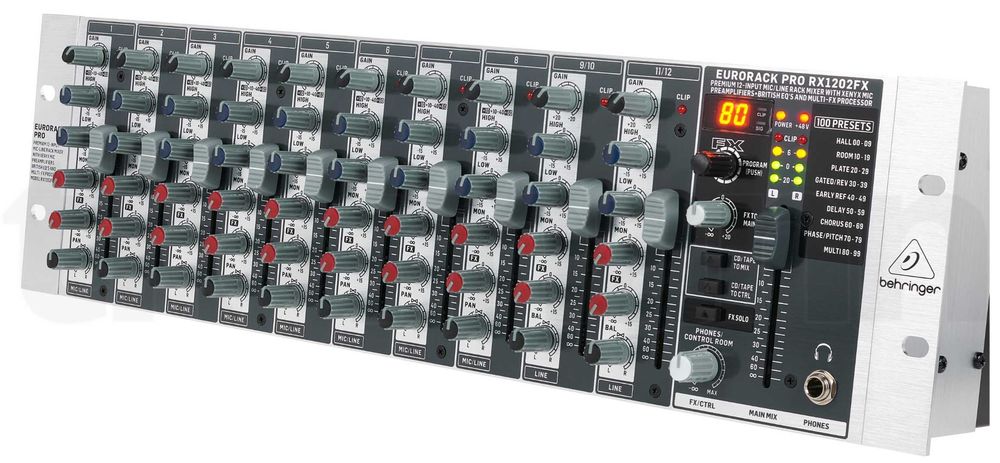 12 Канален рак миксер RX1202FX V2 (12-Channel Rack Mixer Behringer RX1202FX V2)