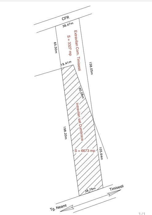 Teren 1 hectar la DN 15B -Deschidere 39 ml - Investitie Comerciala