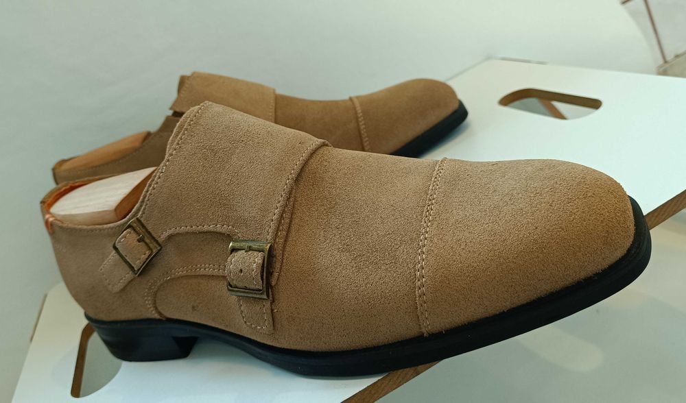 Pantofi monk 41 41.5  cap toe premium Dahlin NOI piele naturala moale