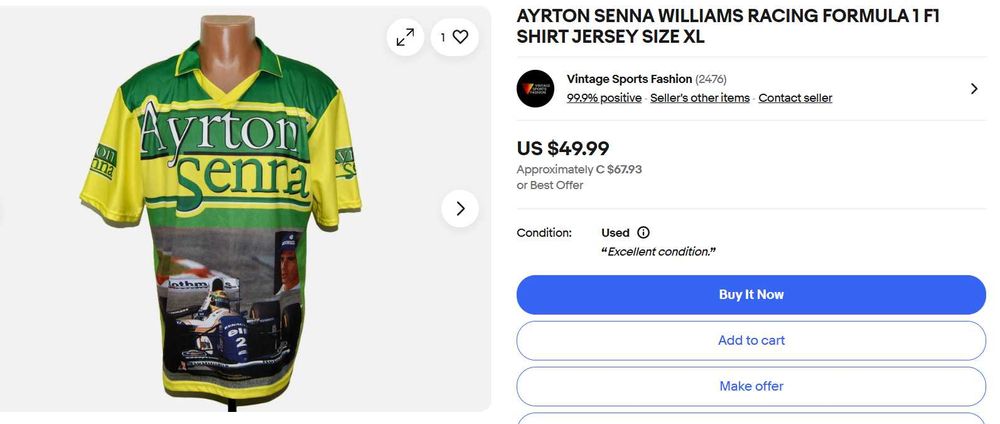 Оригинална фланелка на великия Ayrton Senna