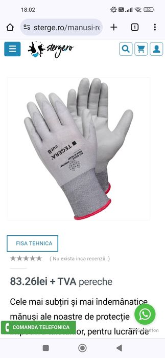 Mănuși antitaiere  tegera 909 bio-based