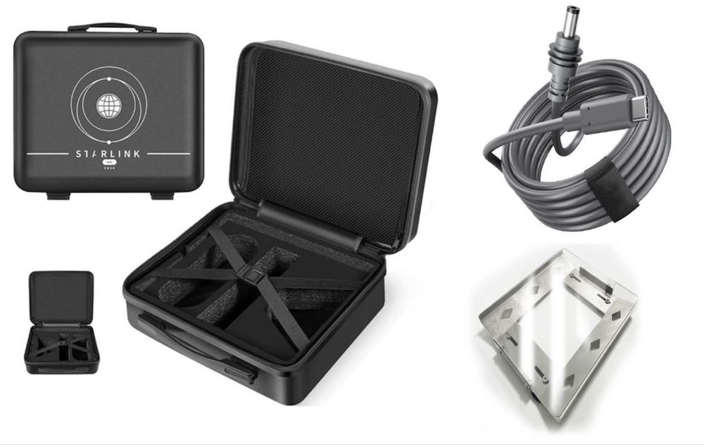 Starlink mini аксессуары. Кабель. Присоска. Прикуриватель.