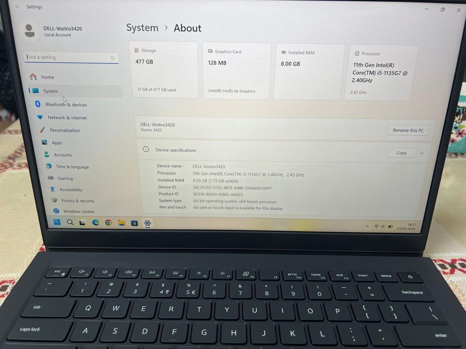 Laptop Dell vostro 3420