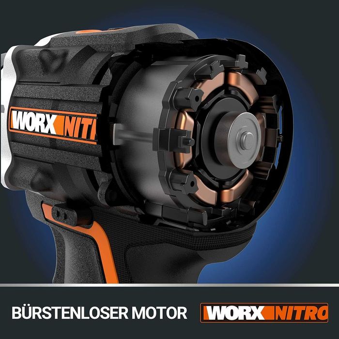 Акумулаторна Ударна Бормашина Worx WX352, Безчетков мотор, 2 батерии 20 V 2 Ah и Зарядно 2 A