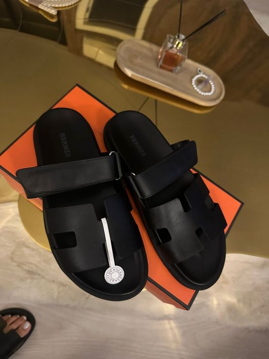 Papuci hermes barbat piele naturala