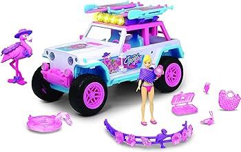 Автомобил Dickie Jeep Flamingo + Фигура, 22 см, Светлинни и звукови еф