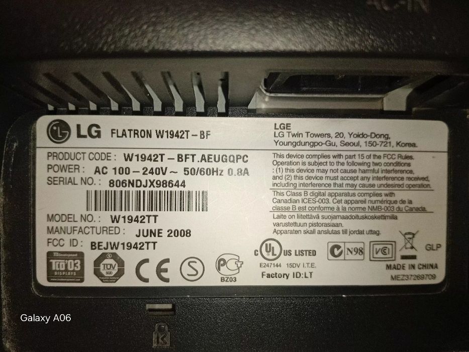 Монитор LG 19” рабочий