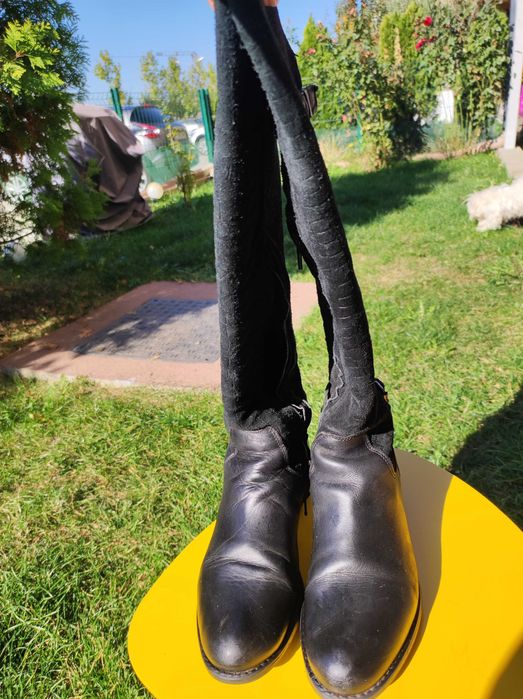 Cizme din piele, matlasate - 37