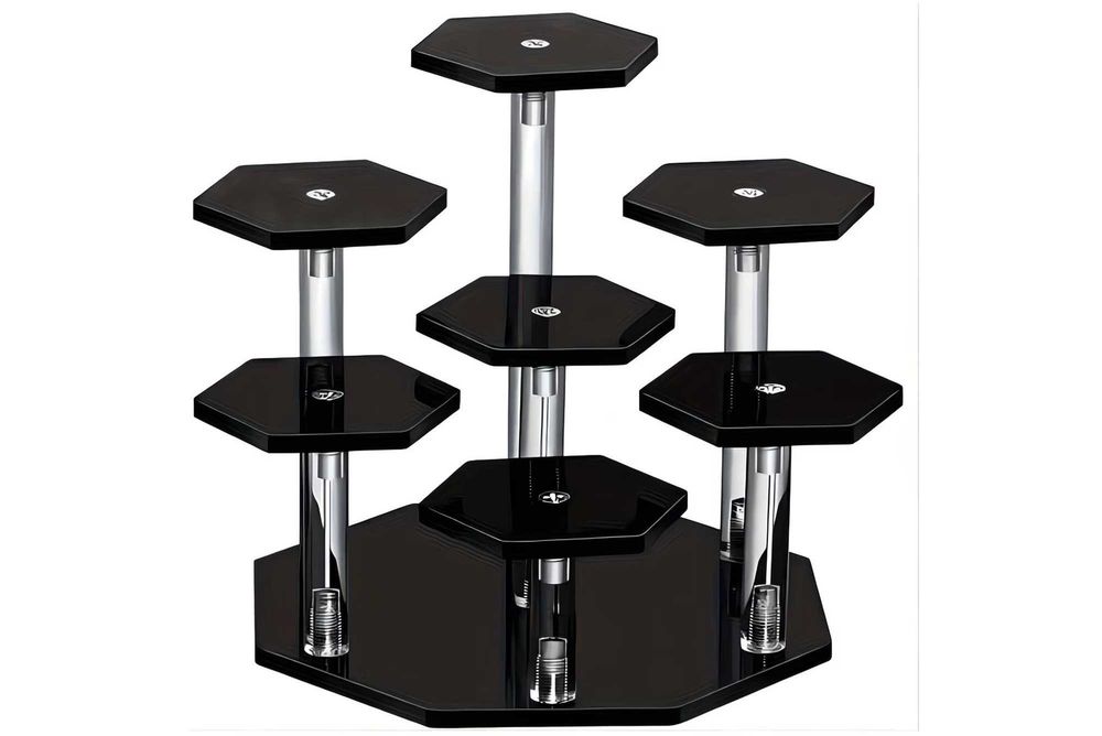 Акрилна стойка с 7 нива – шестоъгълен дизайн