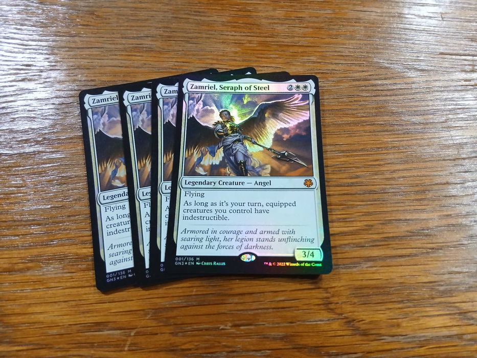 set 4 carti joc Zamriel, Seraph of Steel (GN3) pt Magic The Gathering