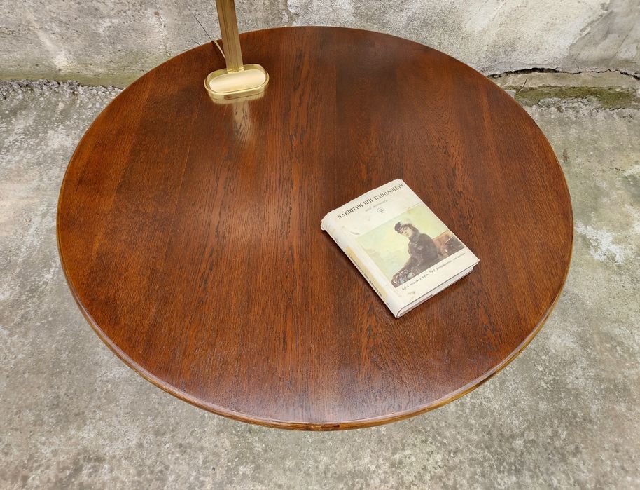 Măsuță veche din lemn și bambus, stil Mid Century