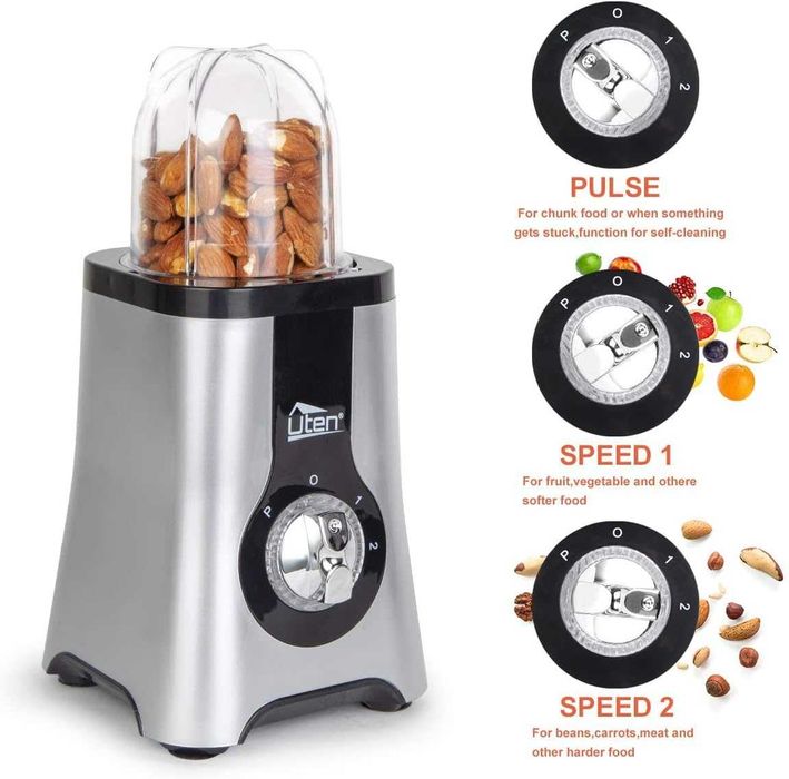 Блендер с кана, Uten Smoothie Blender 1.25L, 5в1 многофункционален