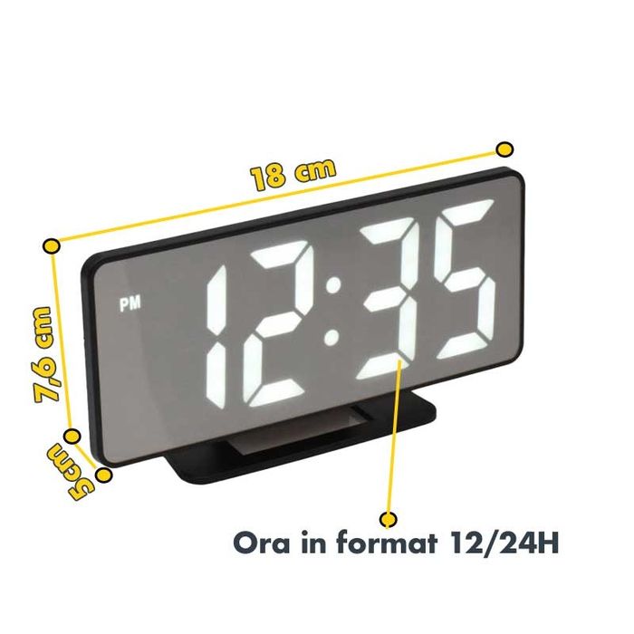 Ceas cu proiecție pe tavan,  stil oglinda cu LED cu, Alarma, Display m