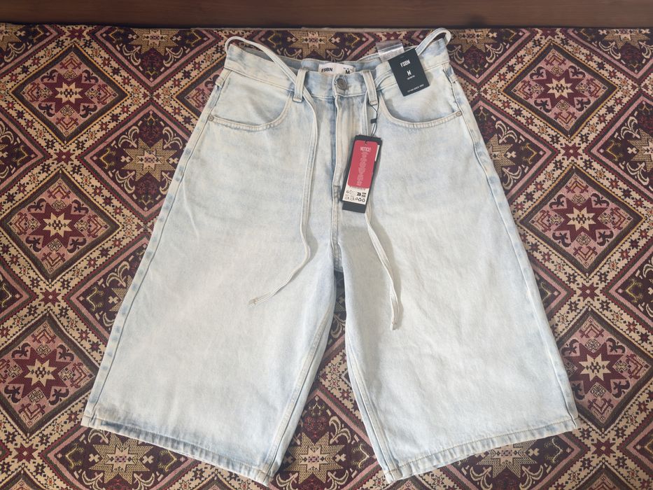 7 бр. мъжки дънкови бермуди FSBN – Baggy Fit, нови с етикети (XS–M)