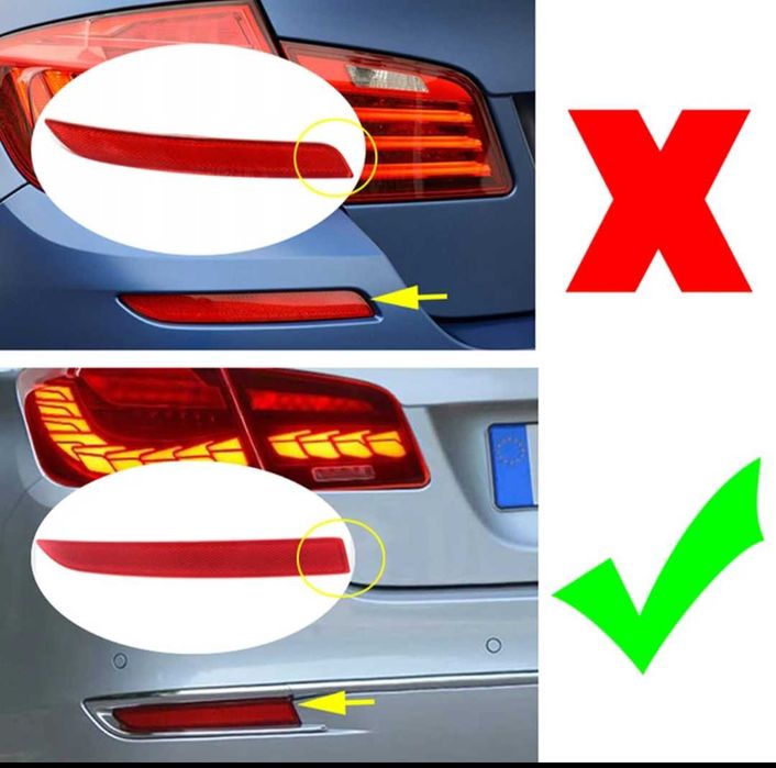 Рефлектор задна броня BMW F10 светлоотразител БМВ Ф10 стопчета