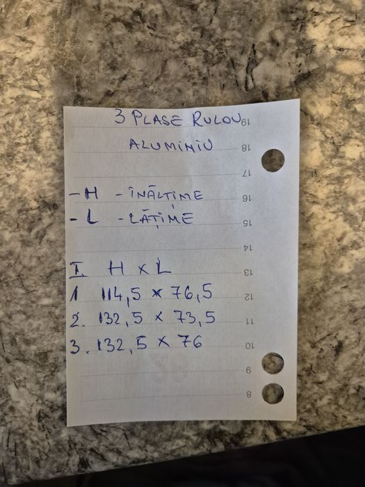 Plasa Insecte Rulou  din Aluminiu 114.5x76.5  sunt 3 buc citiți detali